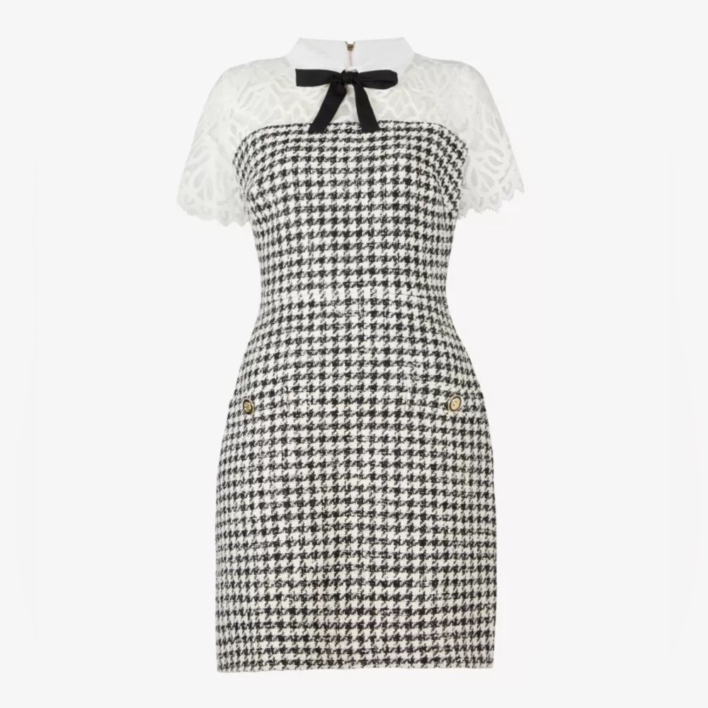 Sandro Rozeana Lace / Tweed Mini Dress